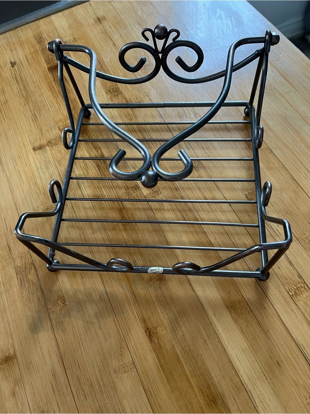 Decorative Metal Napkin Holder - Scroll Design
